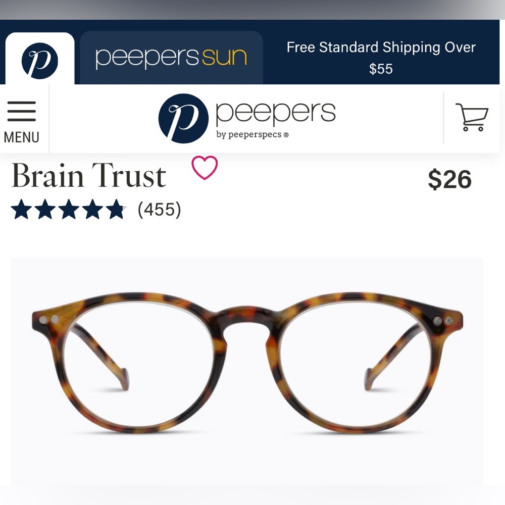 Peepers Tortoise 1.25 Reading Glasses